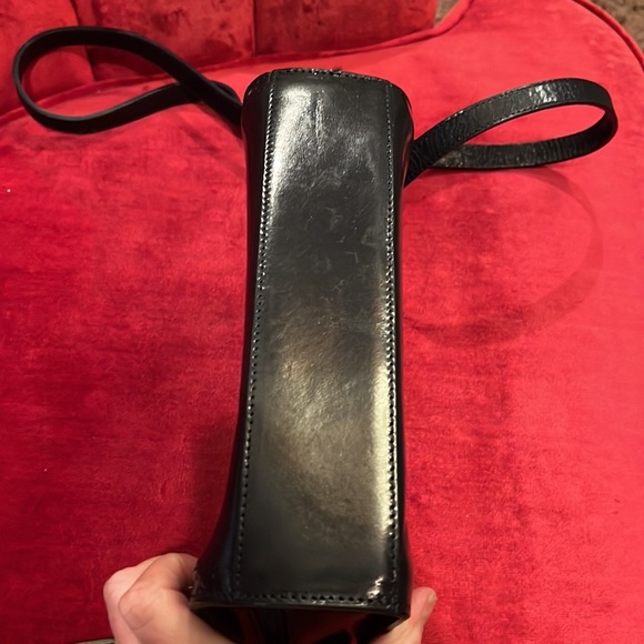 Perry Ellis vintage Navy Blue & gold tone cross body bag - Picture 3 of 12